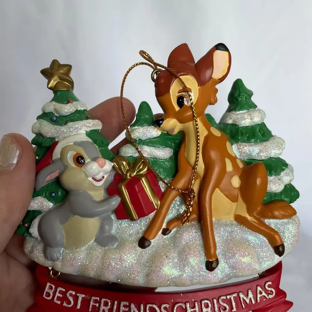 Disney collectible piece ornament bambi best‎ friends christmas 2001 christmas